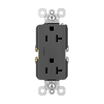 Pass And Seymour Radiant 20A Tamper-Resistant Duplex Receptacle Black (TR26352RBK)