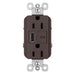 Pass And Seymour Radiant 3.1 Hybrid A/C USB And 15A Duplex Dark Brown (R26USBACDBCCV4)
