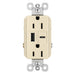 Pass And Seymour Radiant 3.1 Hybrid A/C USB And 15A Duplex Light Almond (R26USBACLA)