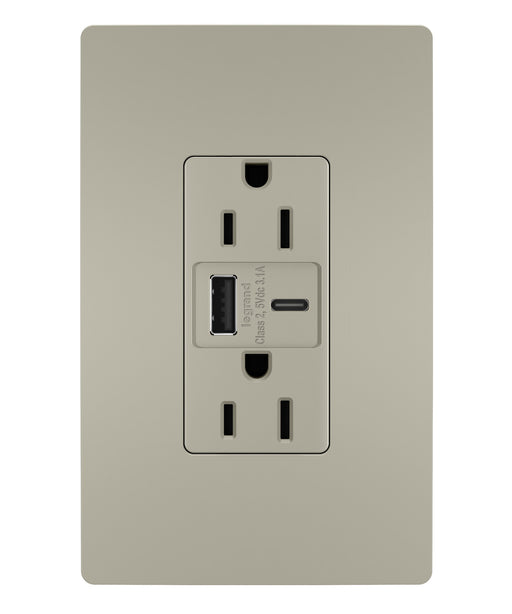Pass And Seymour Radiant 3.1 Hybrid A/C USB And 15A Duplex Nickel (R26USBACNICCV4)