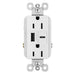 Pass And Seymour Radiant 3.1 Hybrid A/C USB And 15A Duplex White (R26USBACW)