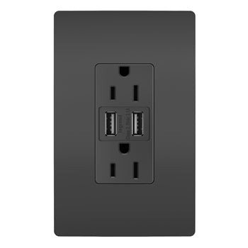 Pass And Seymour Radiant 3.1 USB And Duplex 15A Black (TM826USBBKCC6)