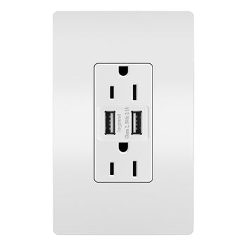 Pass And Seymour Radiant 3.1 USB And Duplex 15A White (TM826USBWCC6)