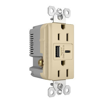 Pass And Seymour Radiant A/C Fast Charge USB And Duplex 15A Ivory (R26USBAC6I)