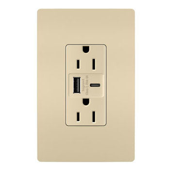 Pass And Seymour Radiant A/C Fast Charge USB And Duplex 15A Ivory (R26USBAC6I)