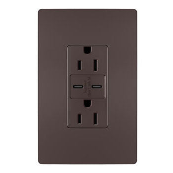 Pass And Seymour Radiant C/C Fast Charge USB And Duplex 15A Dark Bronze (R26USBCC6DBCCV4)