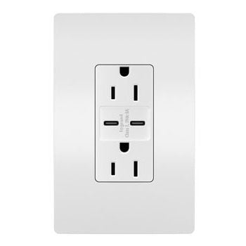 Pass And Seymour Radiant C/C Fast Charge USB And Duplex 15A White (R26USBCC6W)