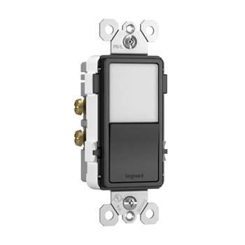 Pass And Seymour Radiant Nightlight And Single Pole/3Way Switch Black (NTL873BKCC6)