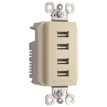 Pass And Seymour Radiant Quad USB 4.2A Ivory (TM8USB4ICC6)