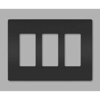 Pass And Seymour Radiant Screwless Wall Plate 3-Gang Black (RWP263BK)