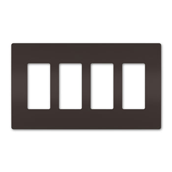 Pass And Seymour Radiant Screwless Wall Plate 4-Gang Brown (RWP264)