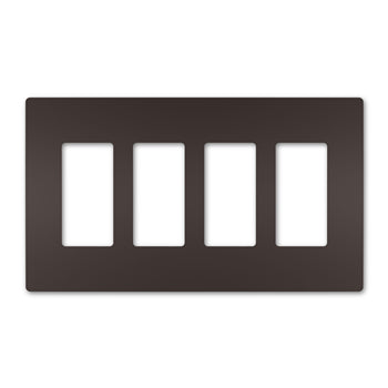 Pass And Seymour Radiant Screwless Wall Plate 4-Gang Dark Bronze (RWP264DB)