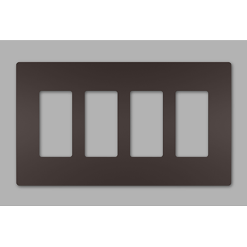 Pass And Seymour Radiant Screwless Wall Plate 4-Gang Dark Bronze (RWP264DB)
