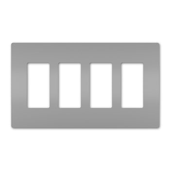 Pass And Seymour Radiant Screwless Wall Plate 4-Gang Gray (RWP264GRY)