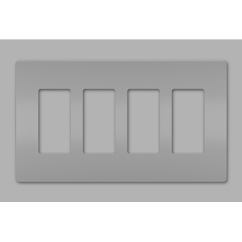 Pass And Seymour Radiant Screwless Wall Plate 4-Gang Gray (RWP264GRY)