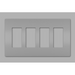 Pass And Seymour Radiant Screwless Wall Plate 4-Gang Gray (RWP264GRY)