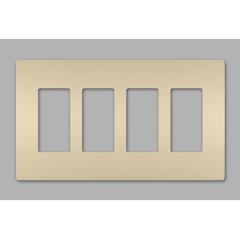 Pass And Seymour Radiant Screwless Wall Plate 4-Gang Ivory (RWP264I)