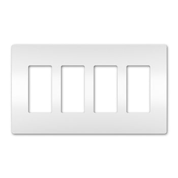 Pass And Seymour Radiant Screwless Wall Plate 4-Gang White (RWP264W)