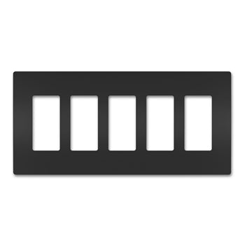 Pass And Seymour Radiant Screwless Wall Plate 5-Gang Black (RWP265BK)