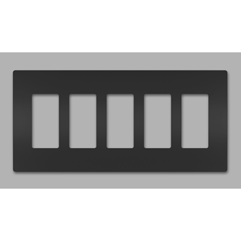 Pass And Seymour Radiant Screwless Wall Plate 5-Gang Black (RWP265BK)