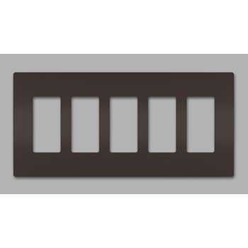 Pass And Seymour Radiant Screwless Wall Plate 5-Gang Brown (RWP265)