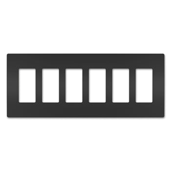 Pass And Seymour Radiant Screwless Wall Plate 6-Gang Black (RWP266BK)