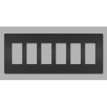 Pass And Seymour Radiant Screwless Wall Plate 6-Gang Black (RWP266BK)