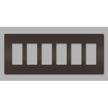 Pass And Seymour Radiant Screwless Wall Plate 6-Gang Brown (RWP266)