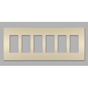 Pass And Seymour Radiant Screwless Wall Plate 6-Gang Light Almond (RWP266LA)
