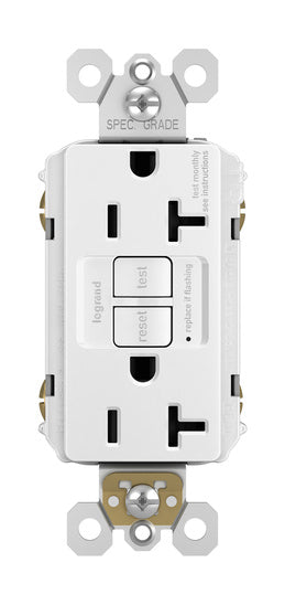 Pass and Seymour Radiant Self-Test Tamper-Resistant Appliance GFCI Outlet 20A 125V White  (2097TRAPLW)