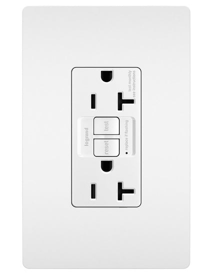 Pass and Seymour Radiant Self-Test Tamper-Resistant Appliance GFCI Outlet 20A 125V White  (2097TRAPLW)