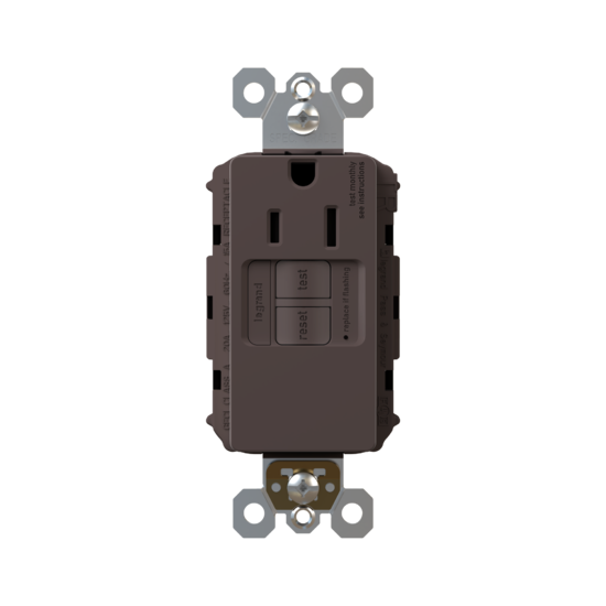 Pass and Seymour Radiant Self-Test Tamper-Resistant Single GFCI Outlet 15A 125V Brown  (1597TRSGL)