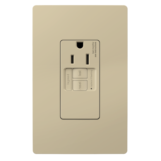 Pass and Seymour Radiant Self-Test Tamper-Resistant Single GFCI Outlet 15A 125V Ivory  (1597TRSGLI)