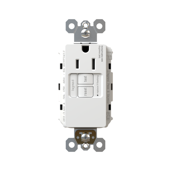 Pass and Seymour Radiant Self-Test Tamper-Resistant Single GFCI Outlet 15A 125V White  (1597TRSGLW)