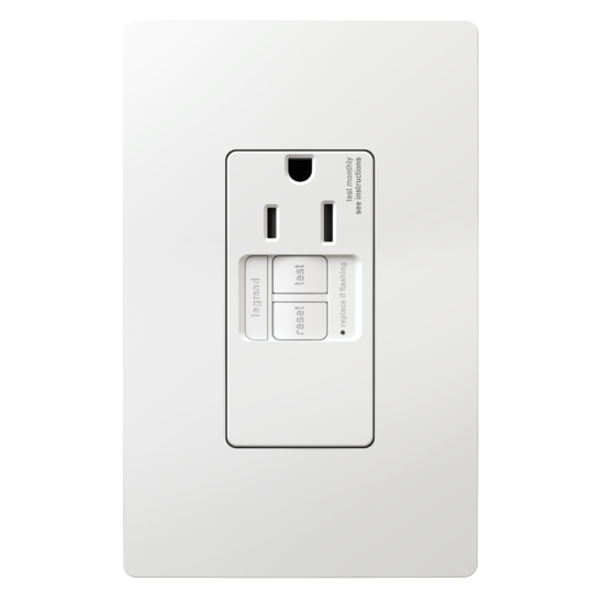 Pass and Seymour Radiant Self-Test Tamper-Resistant Single GFCI Outlet 15A 125V White  (1597TRSGLW)