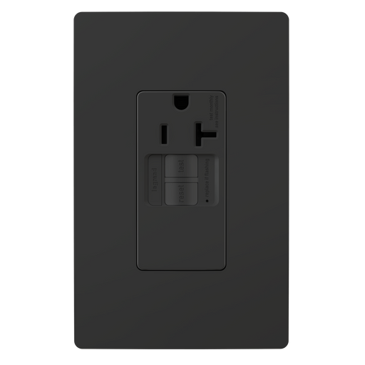 Pass and Seymour Radiant Self-Test Tamper-Resistant Single GFCI Outlet 20A 125V Black  (2097TRSGLBK)