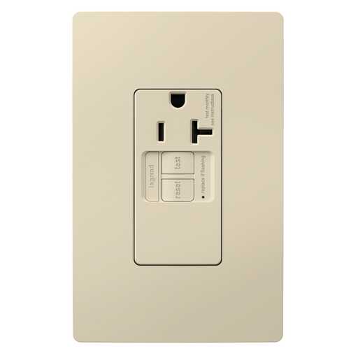 Pass and Seymour Radiant Self-Test Tamper-Resistant Single GFCI Outlet 20A 125V Light Almond  (2097TRSGLLA)