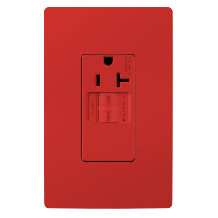 Pass and Seymour Radiant Self-Test Tamper-Resistant Single GFCI Outlet 20A 125V Red  (2097TRSGLRED)