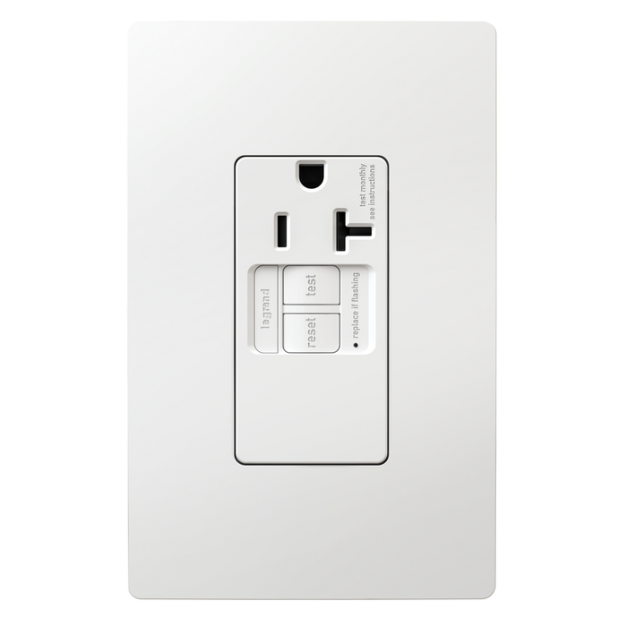 Pass and Seymour Radiant Self-Test Tamper-Resistant Single GFCI Outlet 20A 125V White  (2097TRSGLW)