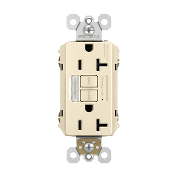 Pass And Seymour Radiant Self-Test Tamper-Resistant Receptacle/Nightlight GFI 20A Light Almond (2097NTLTRLA)