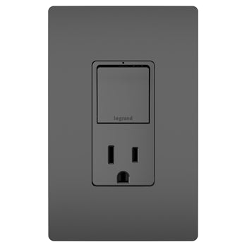 Pass And Seymour Radiant Single Pole/3Way Switch And 15A Tamper-Resistant Outlet Black (RCD38TRBK)