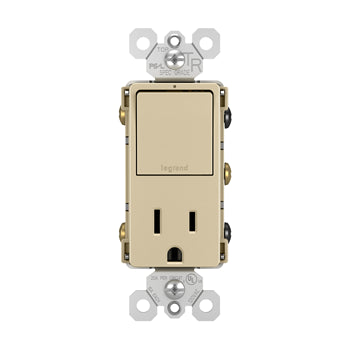 Pass And Seymour Radiant Single Pole/3Way Switch And 15A Tamper-Resistant Outlet Ivory (RCD38TRI)