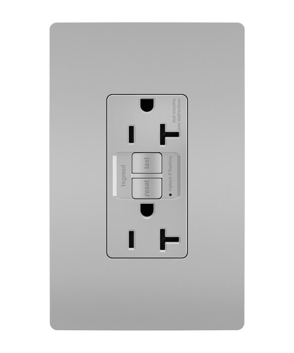 Pass and Seymour Radiant Spec Grade 20A Self-Test Tamper-Resistant GFCI Receptacle Gray  (2097TRGRYCCD4)