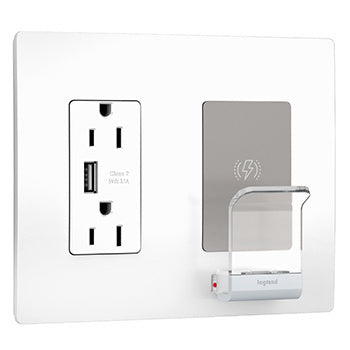 Pass And Seymour Radiant Wireless Charger White 3.1 USB 15A Receptacle White V2 (RWC826USBWCCV2)