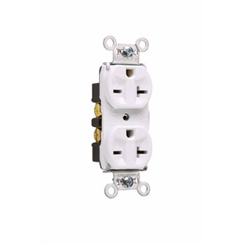 Pass And Seymour Receptacle Duplex 20A 250V Side And Back Wire Ivory (5862I)