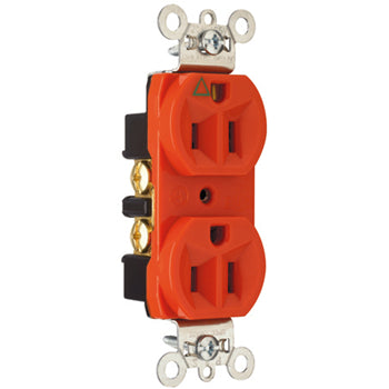 Pass And Seymour Receptacle Duplex 15A 250V Commercial Isolated Ground Orange (IG5662)