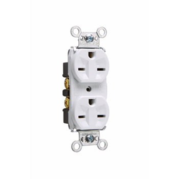 Pass And Seymour Receptacle Duplex 15A 250V Side And Back Wire White (5662W)