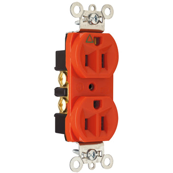 Pass And Seymour Receptacle Duplex 15A Commercial Isolated Ground Orange (IG5262)