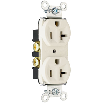 Pass And Seymour Receptacle Duplex 20A 125V Side And Back Wire Light Almond (5362LA)