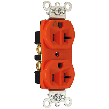 Pass And Seymour Receptacle Duplex 20A Commercial Isolated Ground Orange (IG5362)